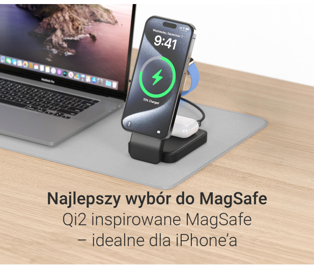 Silver Monkey Alu MagCharger Qi2 3in1 czarna - 1328385 - zdjęcie 9